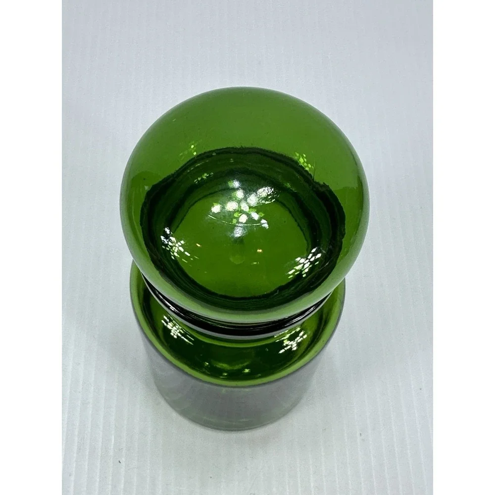 Vintage Green Canister‎ Bubble Lid Glass Jar Mid Century Modern Made in Belgium
